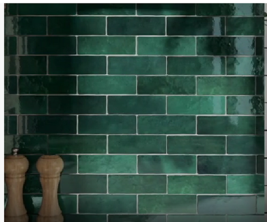 Equipe Artisan Moss Green 6.5x20 Polished Tiles