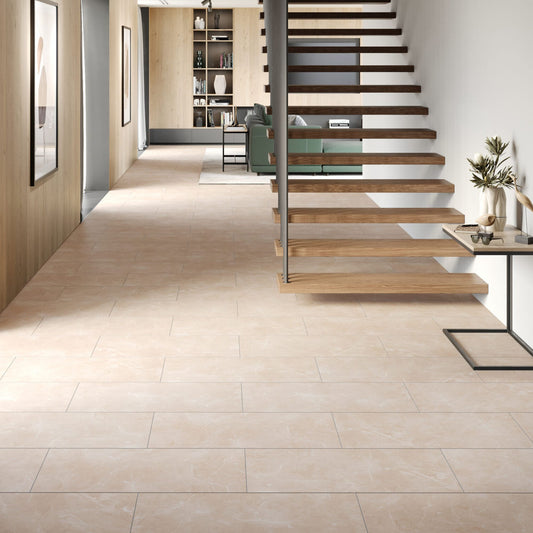Botticino Light Falquon 8mm Laminate Lifestyle Image