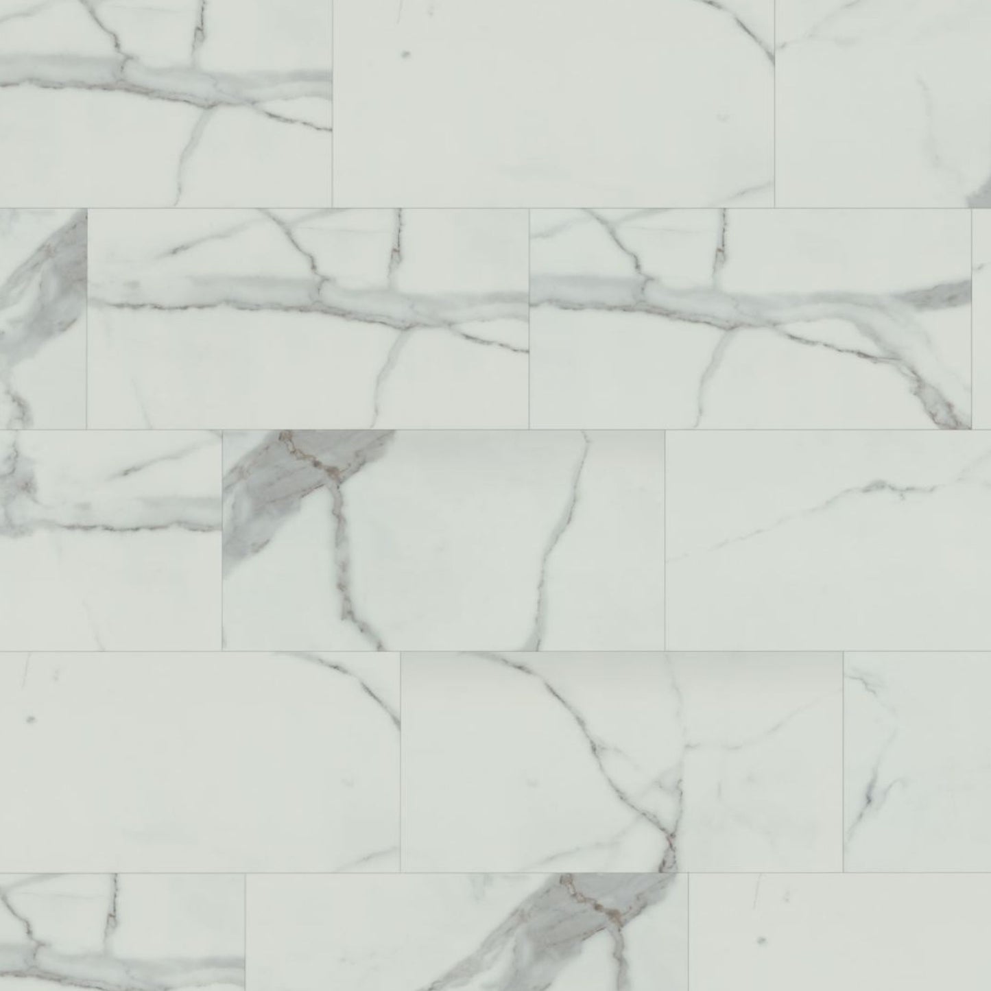 Carrara White Marble Matt Lignum Core Tile 5.5mm Rigid Vinyl Board Image