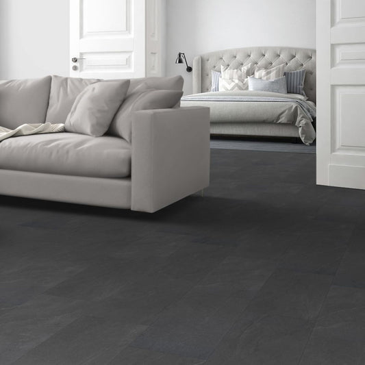 Charcoal Slate Lignum Core Tile 5.5mm Rigid Vinyl Lifestyle Image