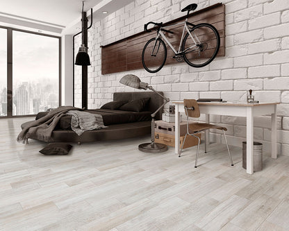 Fusion White Wood Effect Tiles