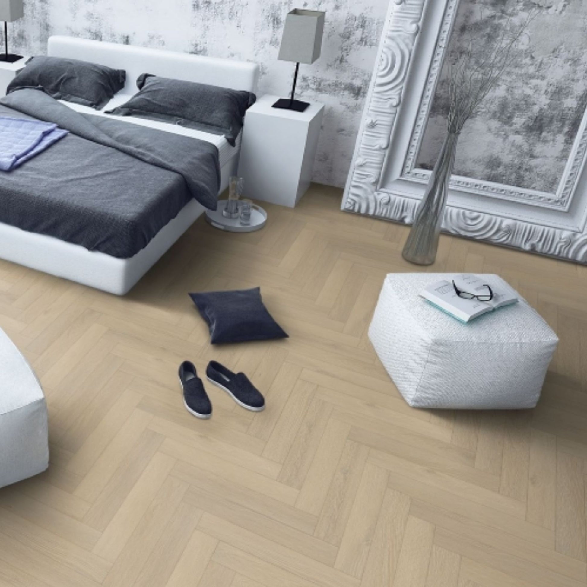Denver Oak Herringbone Lignum Fusion 12mm Laminate Lifestyle Image