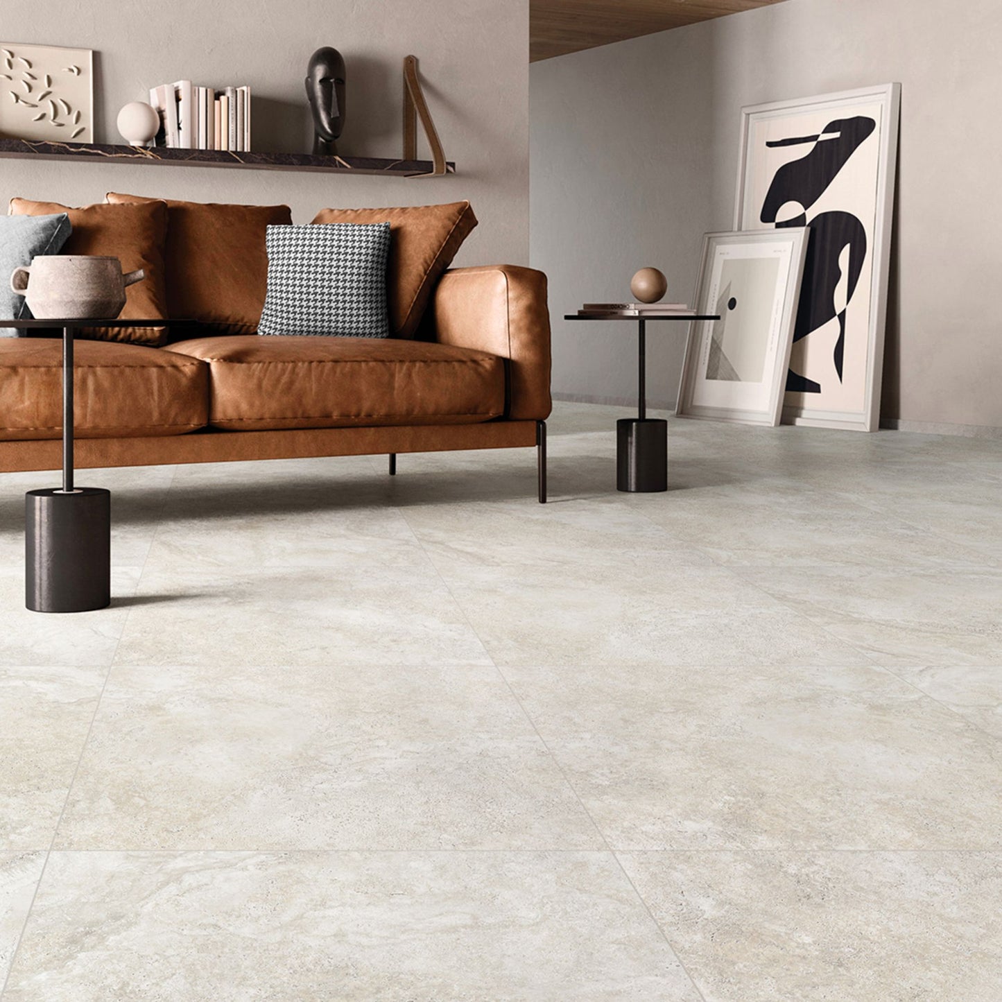 Dorset Stone Beige Matt Carving 605x605 Lifestyle Image