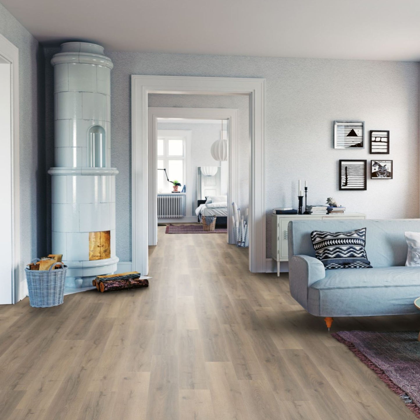 Greige Oak Lignum Fusion 12mm Laminate Lifestyle Image