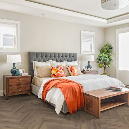 Mocha Oak Herringbone Lignum Core 5mm Rigid Vinyl Lifestyle Image