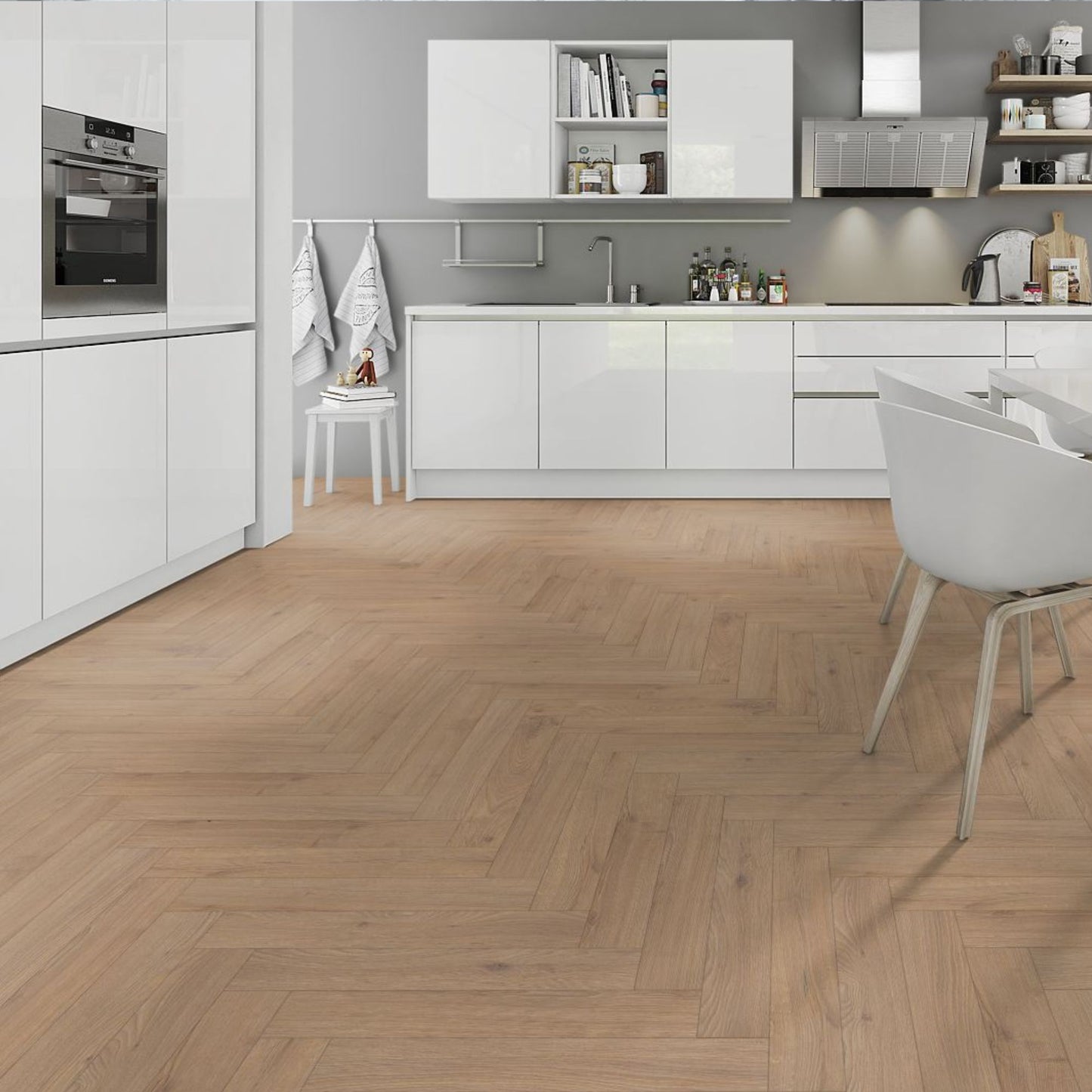 Oregon Oak Herringbone Lignum Fusion 12mm Laminate Lifestyle Image