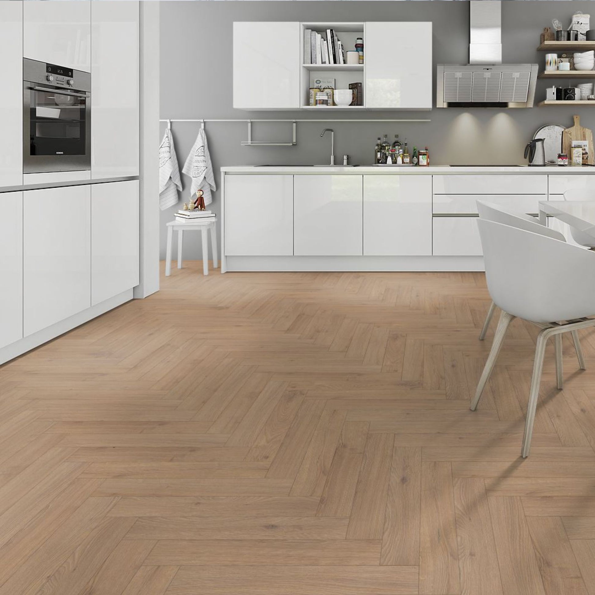 Oregon Oak Herringbone Lignum Fusion 12mm Laminate Lifestyle Image