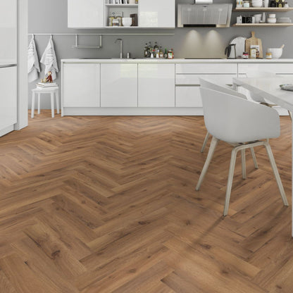 Robust Fumed Oak Herringbone Lignum Fusion 12mm Laminate Lifestyle Image