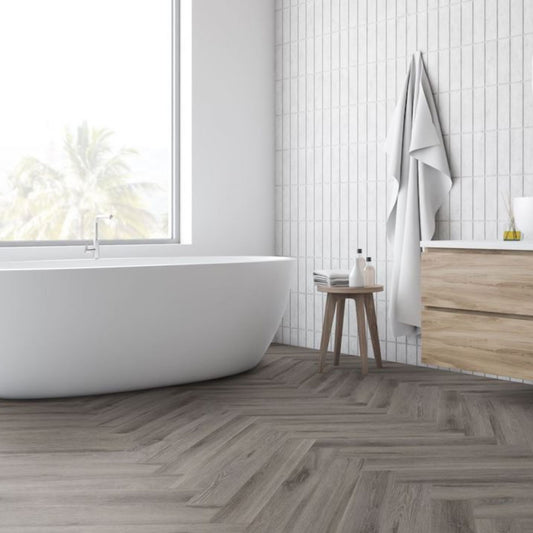 Rustic Grey Oak Herringbone Lignum Core 5mm Rigid Vinyl Lifestyle Image