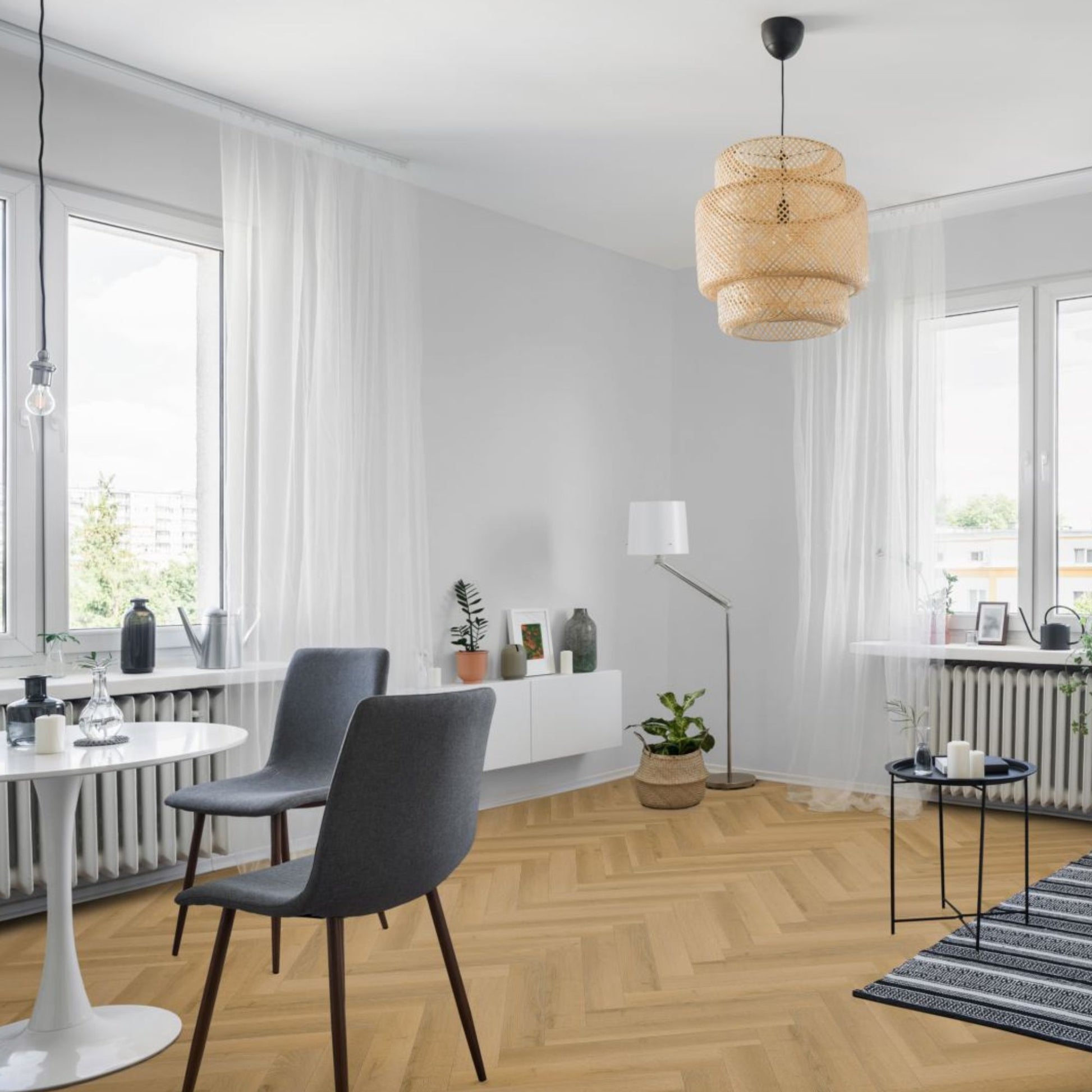 Warren Oak Herringbone Lignum Fusion 12mm Laminate Lifestyle Image