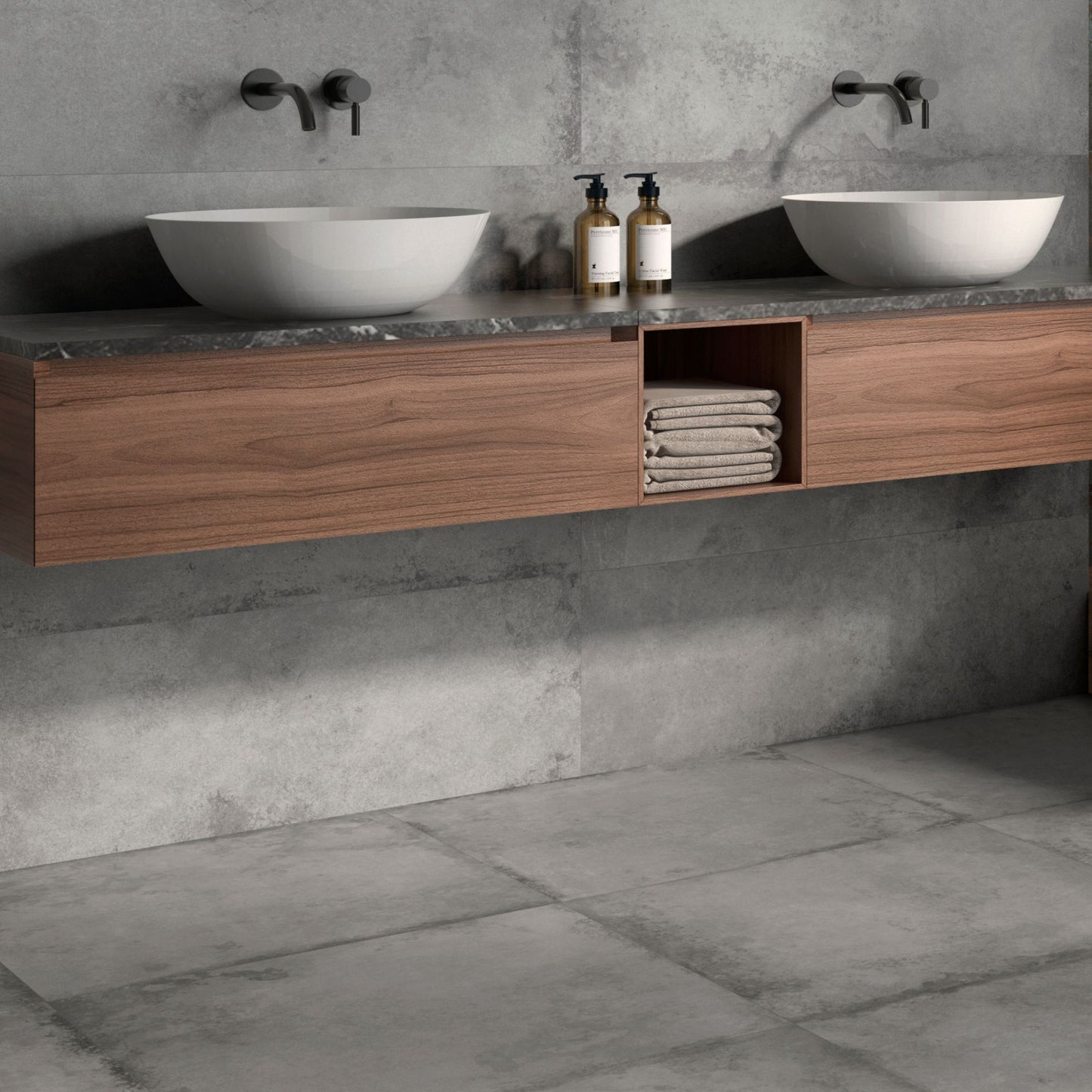 Alloy Grey Matt 1200x600 Tiles Lifestyle Image