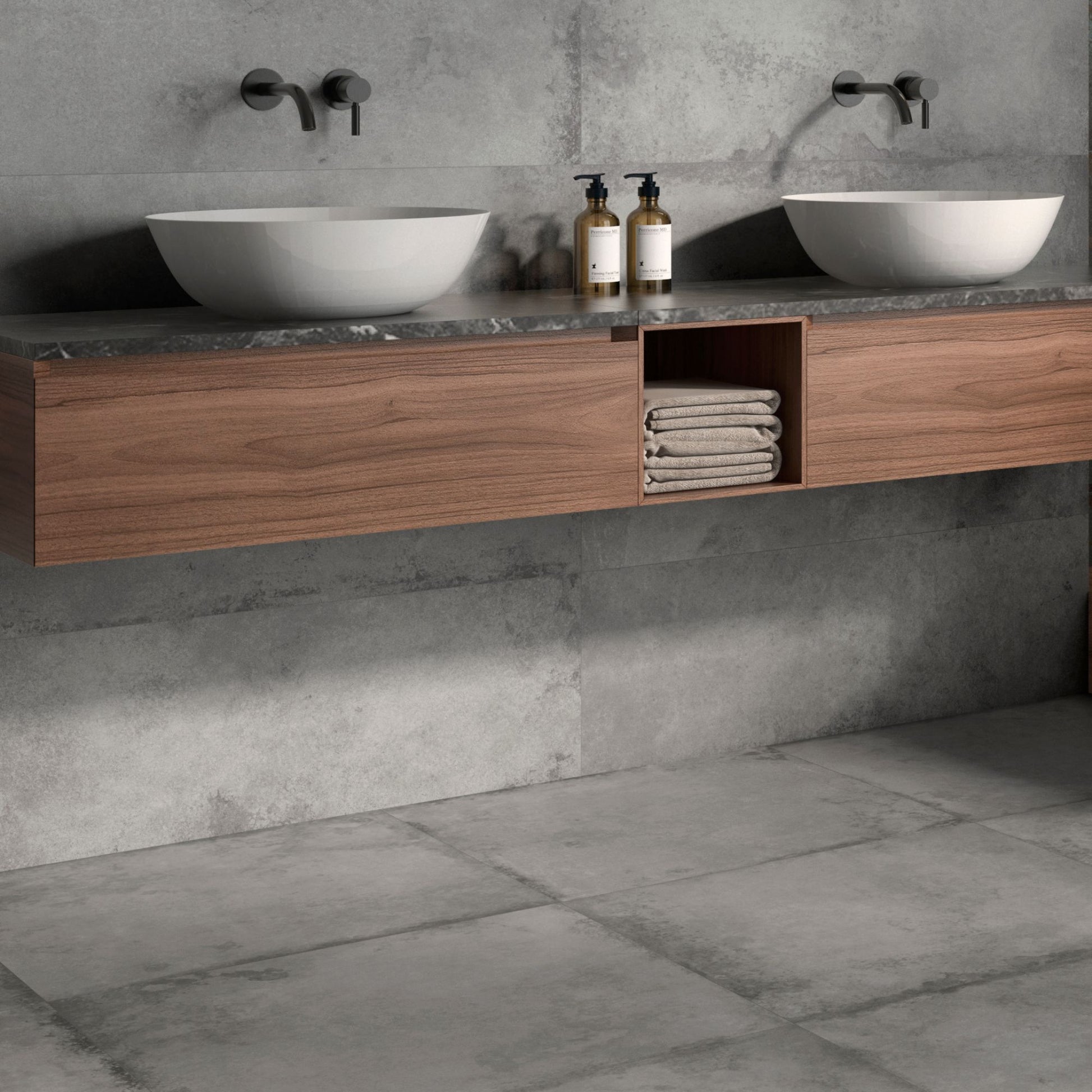 Alloy Grey Matt 1200x600 Tiles Lifestyle Image