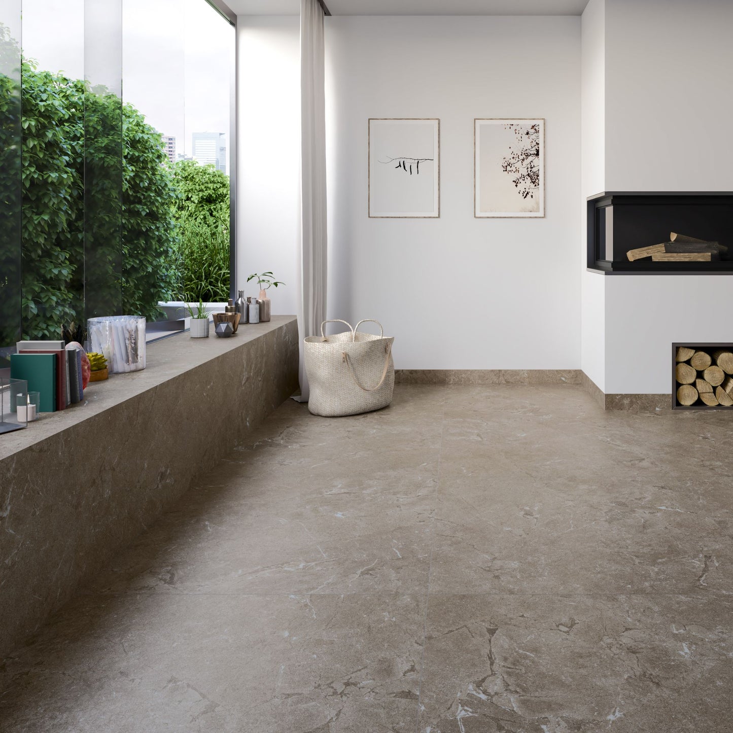 Constanza Mocha Matt 1000x1000 Tiles Lifestyle Image