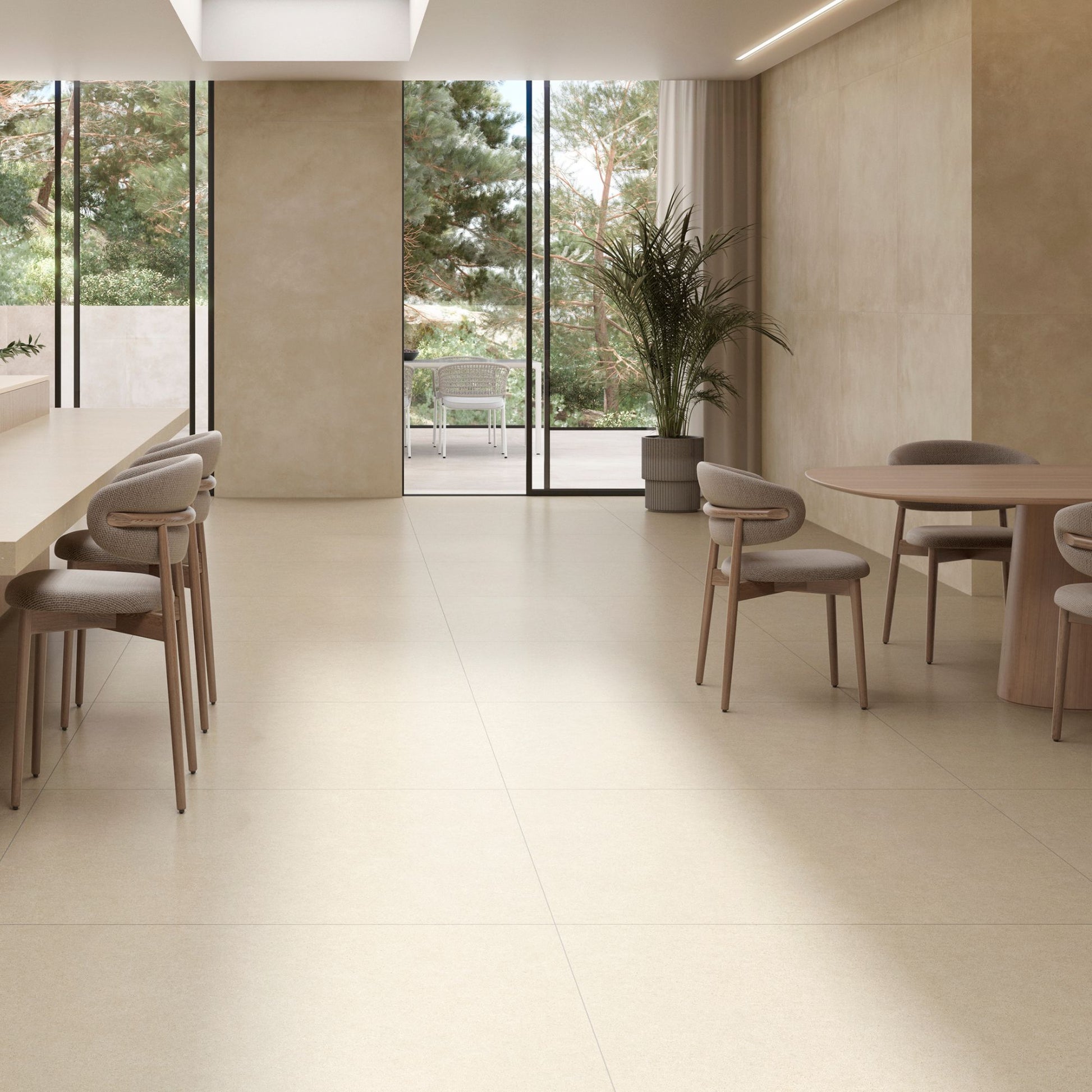 Core Beige Matt 1200x600 Tiles Lifestyle Image