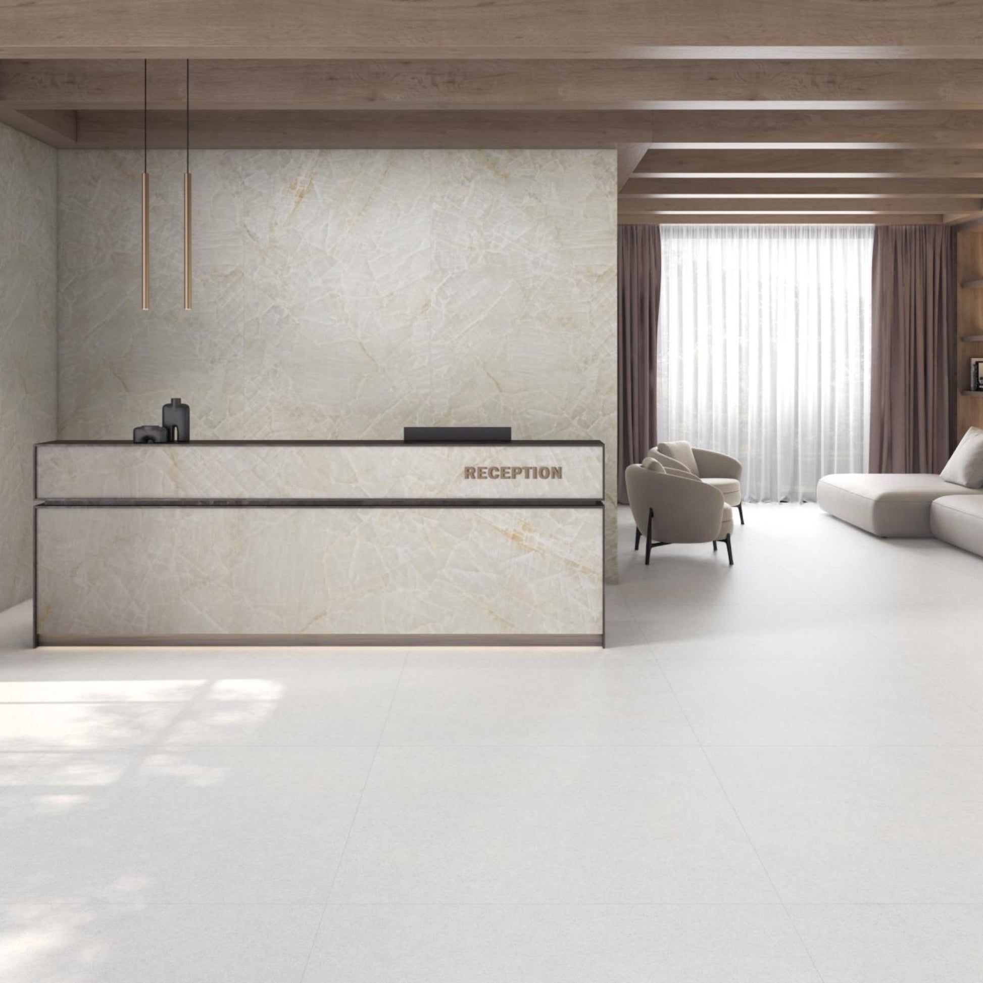 Core Pearl Matt 1200x600 Tiles Lifestyle Image