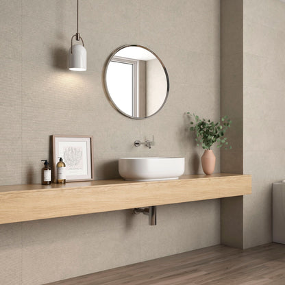 cromat marfil ceramic wall tile by pemesa ceramica tiled on the wall of a bathroom