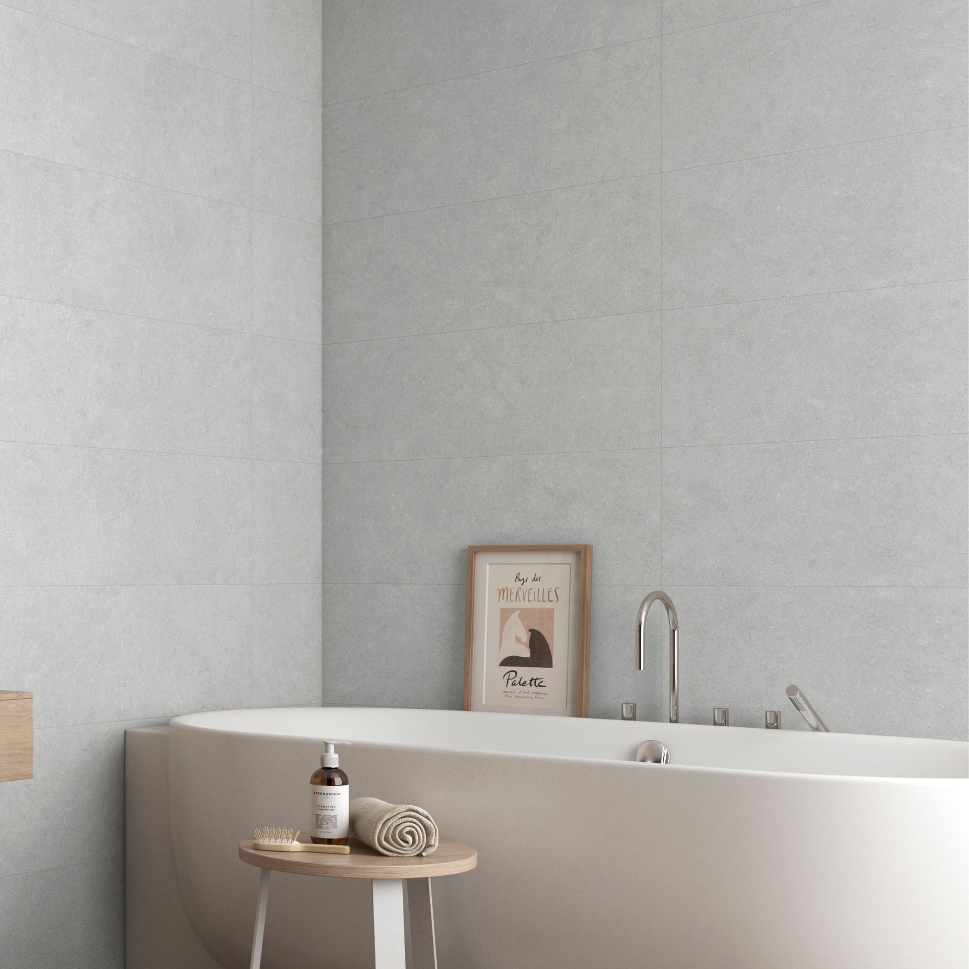 cromat perla ceramic wall tile by pamesa ceramica tiled on a bathroom wall