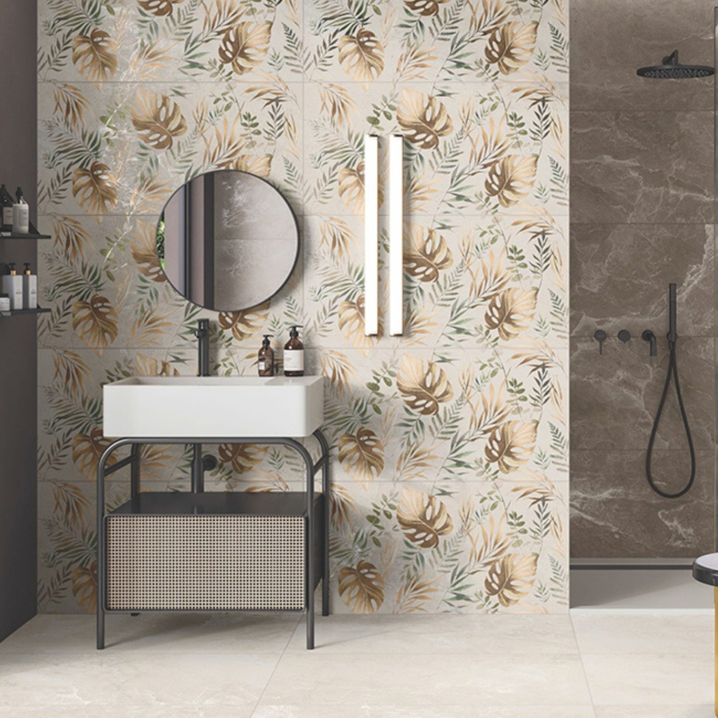 linsey spring 60x120 600x1200 porcelain tile installed on a bathroom floor