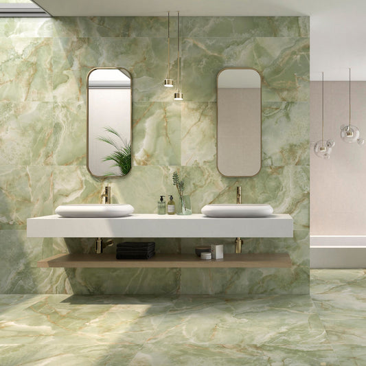 Lux Noor Apple Polished 1200x600 Tiles Lifestyle Image