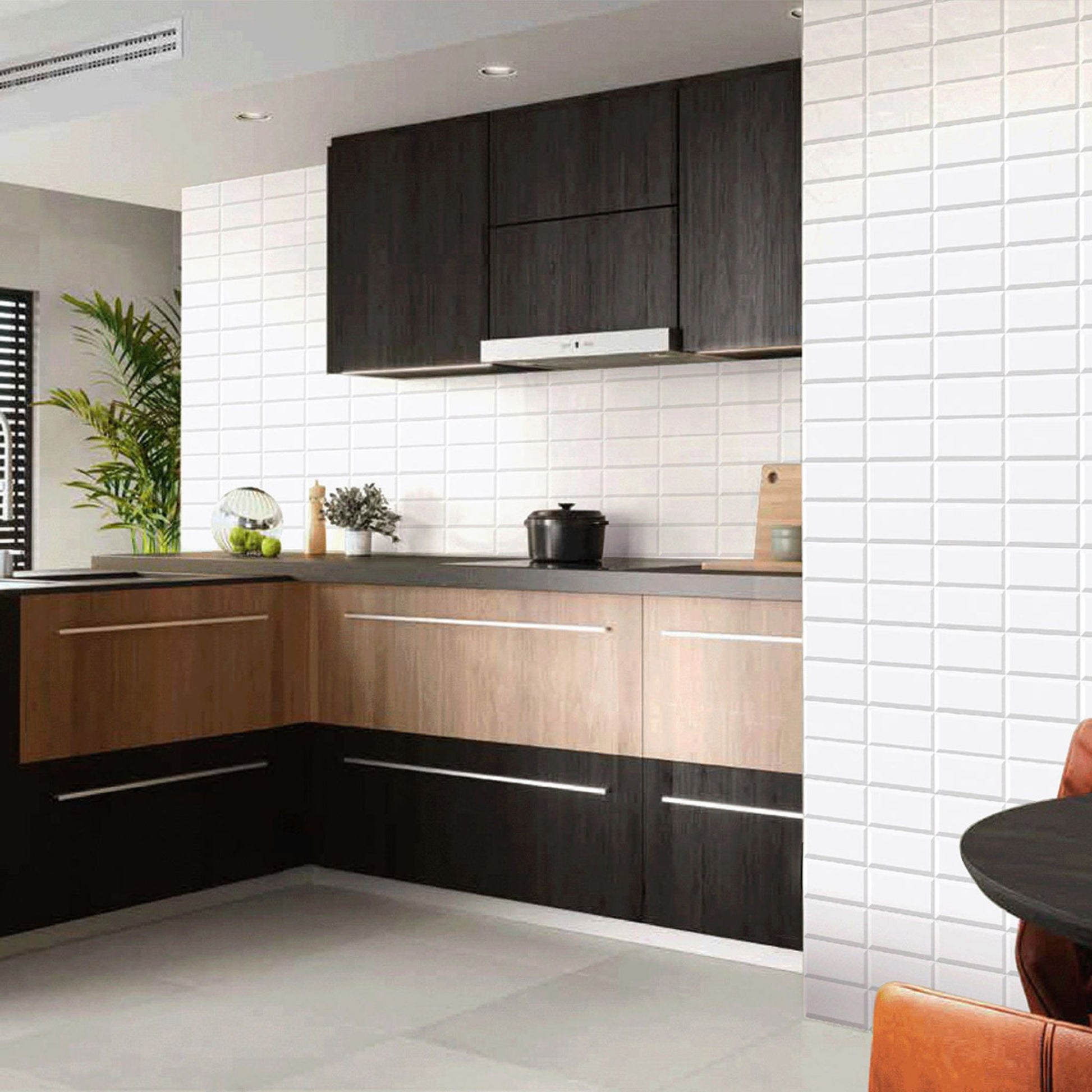 metro white bevelled subway tiles