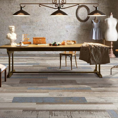 mystic blue wood effect porcelain tiles