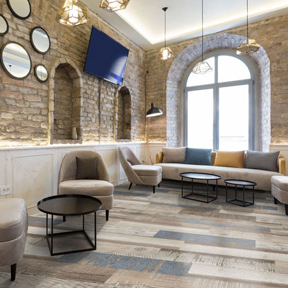 mystic blue wood effect porcelain tiles
