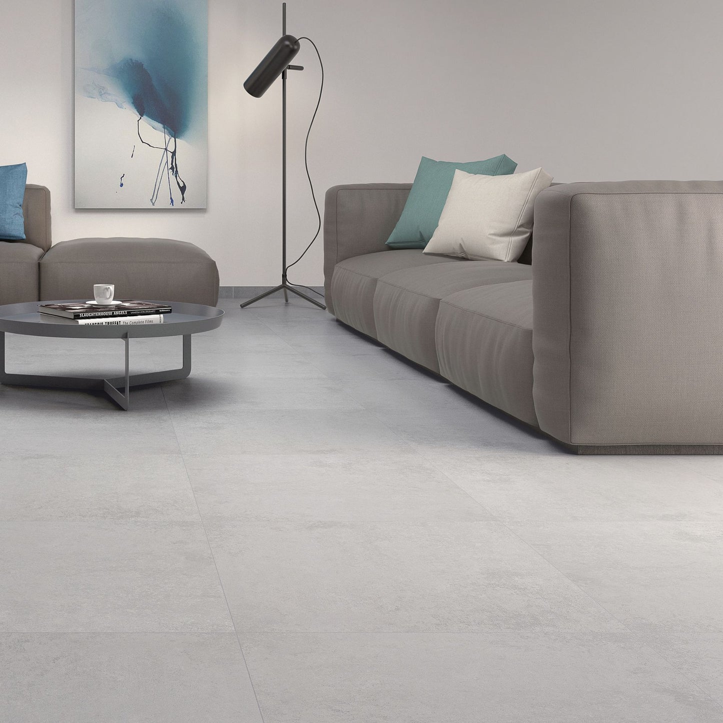 pamesa atrium riga perla porcelain tile on the floor of a living room
