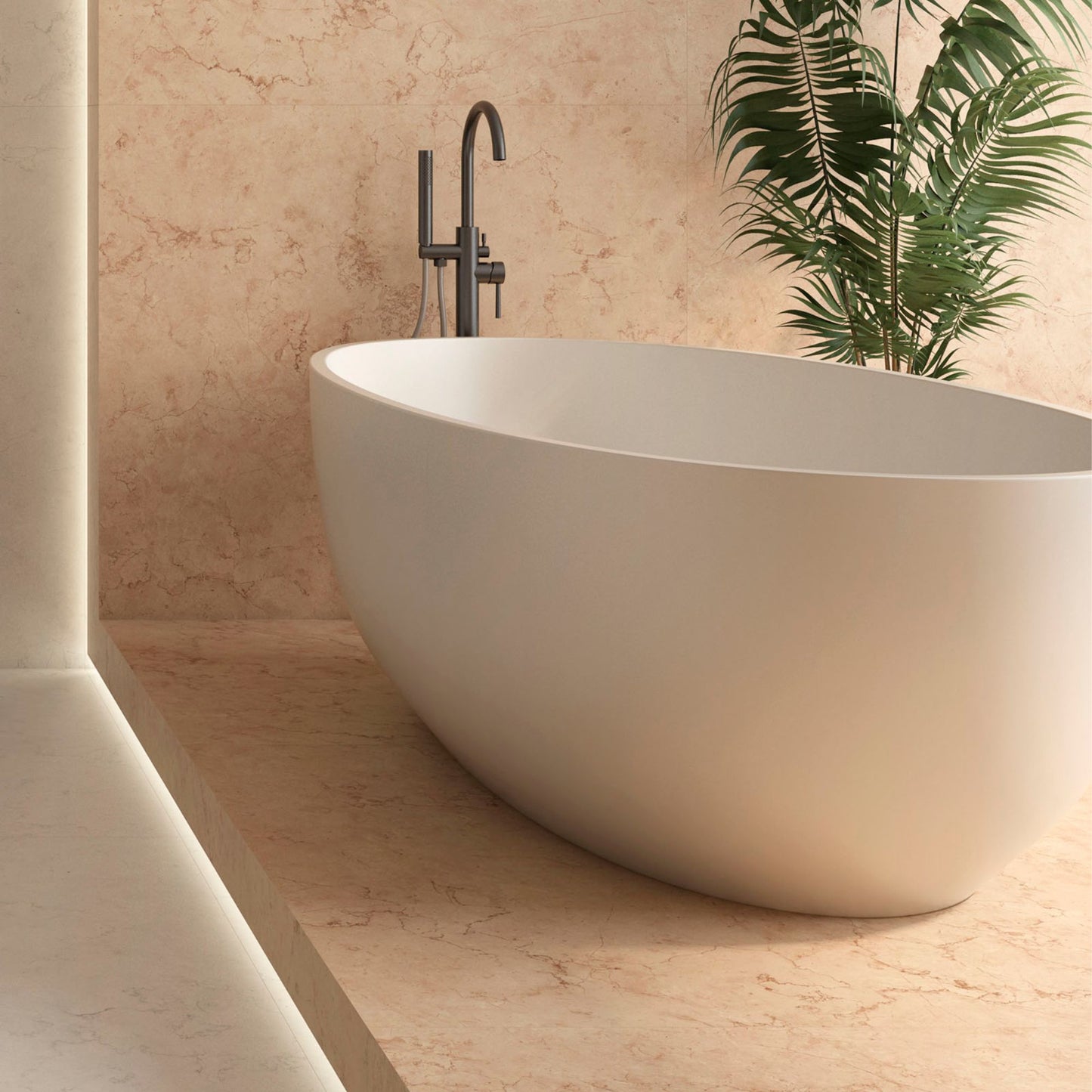 Perlino Rose Semi Polished 1200x600 Tiles Lifestyle Image