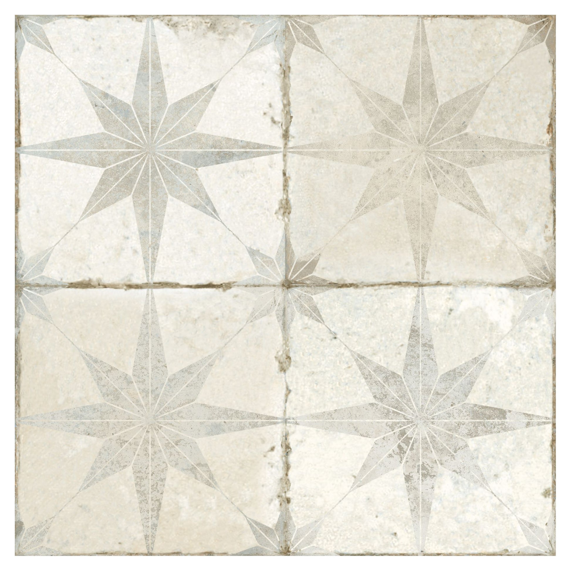 FS star white ceramic pattern tile by peronda