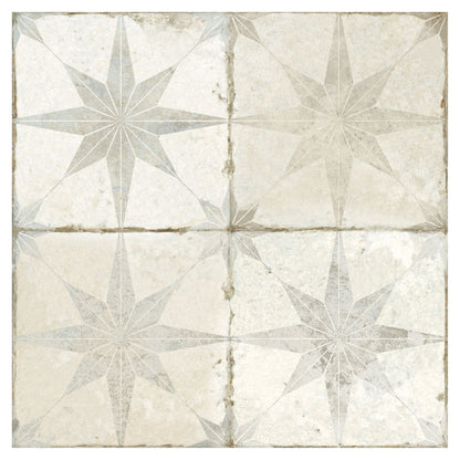 FS star white ceramic pattern tile by peronda