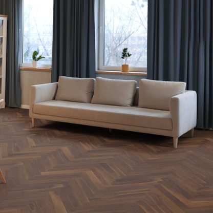 Walnut Herringbone 90 Lignum Strata Castro 15mm Engineered