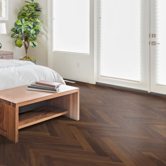 Walnut Herringbone 90 Lignum Strata Castro 15mm Engineered